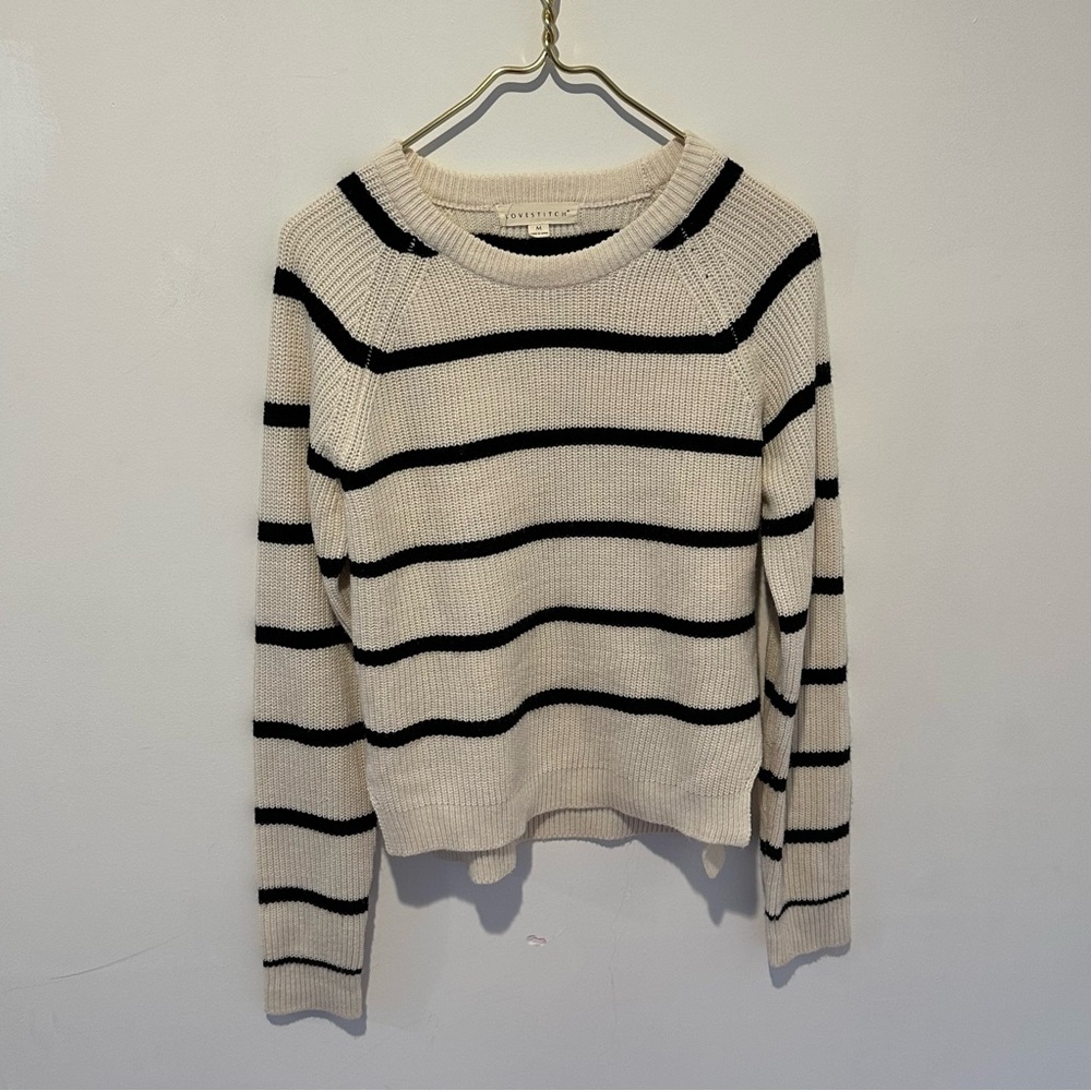 Lovestitch Striped Knit Crewneck Sweater